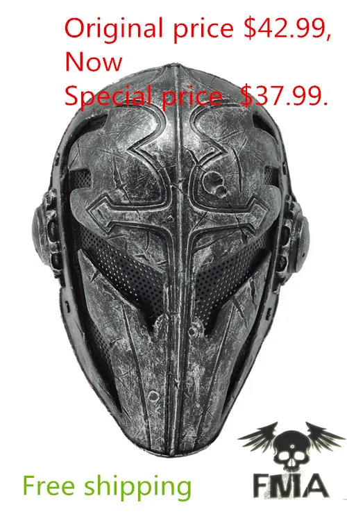 

Paintball Airsoft Wire Mesh Templar Fabric Plastic Mask (black) Free shipping