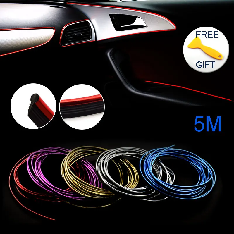 Гибкие наклейки для стайлинга автомобиля 5 м DIY декоративные чехол Bmw Audi Alfa Mercedes Amg
