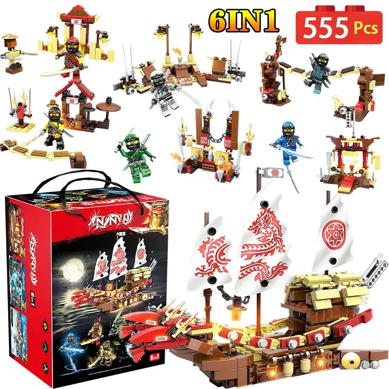 

Final Fight Of Destiny Bounty Dragon Ship Compatible LegoINGLYS Ninjagoe Movie Series Bounty Bricks Blocks Toy For Children Gift