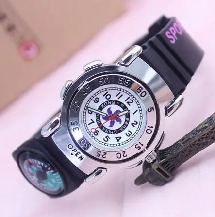 Новинка HK мужские часы с вращающимся компасом, модные часы с цифрами, измерительная шкала, светящиеся стрелки, водонепроницаемые часы quatrz - Цвет: big 4cm
