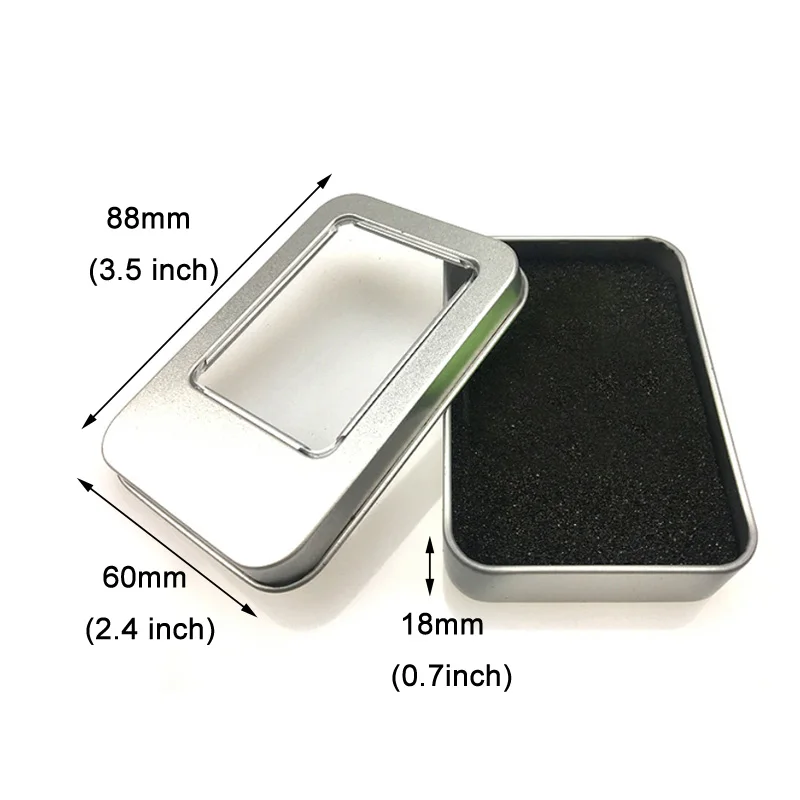 Personalized Your Name Text Laser Engraved Silver Metal Gifts Tin Box Pendant Case For Ring Necklace Keychain Watch watch storage box