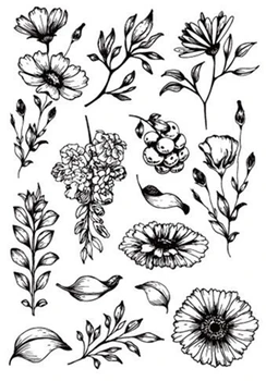 

CLEAR STAMP FLOWER DIY Scrapbook Card album paper craft silicon rubber roller transparent stamps 288