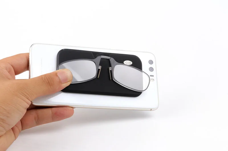 Mini Clip de nariz Portable SOS gafas de lectura con soporte de teléfono gafas funda Mini cartera Pince Mini Clip de nariz Portable SOS gafas de lectura con soporte de teléfono gafas funda Mini cartera Pince