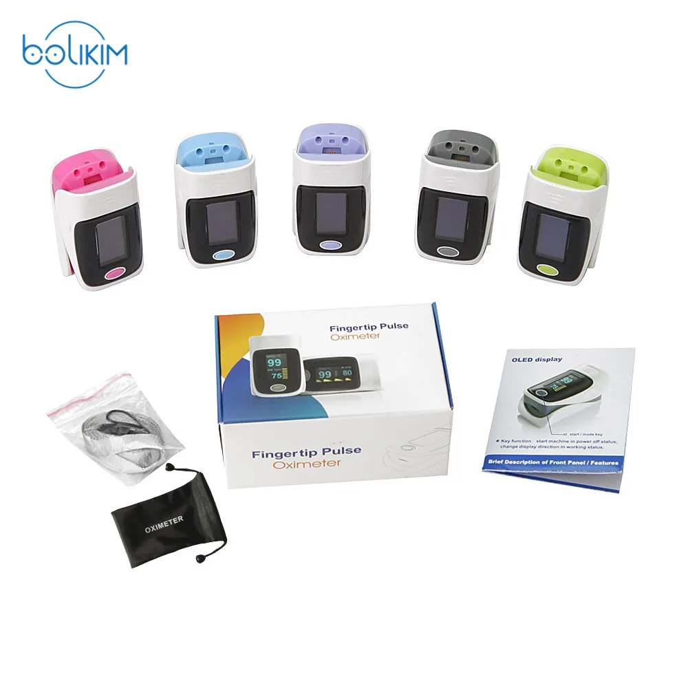 

BOLIKIM Medical Fingertip Pulse Oximeter LED blood oxygen Heart Rate Monitor Finger Oxygen Meters Easy Operation Oximeter