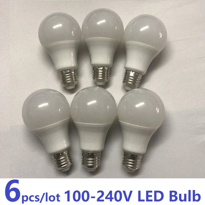 6pcsAC100v 240v E27 LED Lamps Cool White/Warm White Domestic Interior