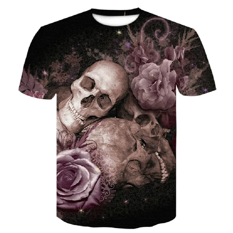 

2019 Newest skull 3D Print Animal Cool Funny T-Shirt Men Short Sleeve Summer Tops T Shirt Tshirt Male Fashion T-shirt male4XL