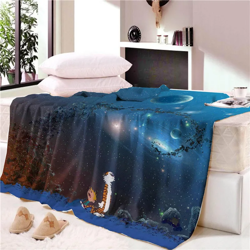 

Bright Stars Bedspread Blanket High Density Super Soft Flannel Blanket To on For The Sofa Bed Car Portable Plaids