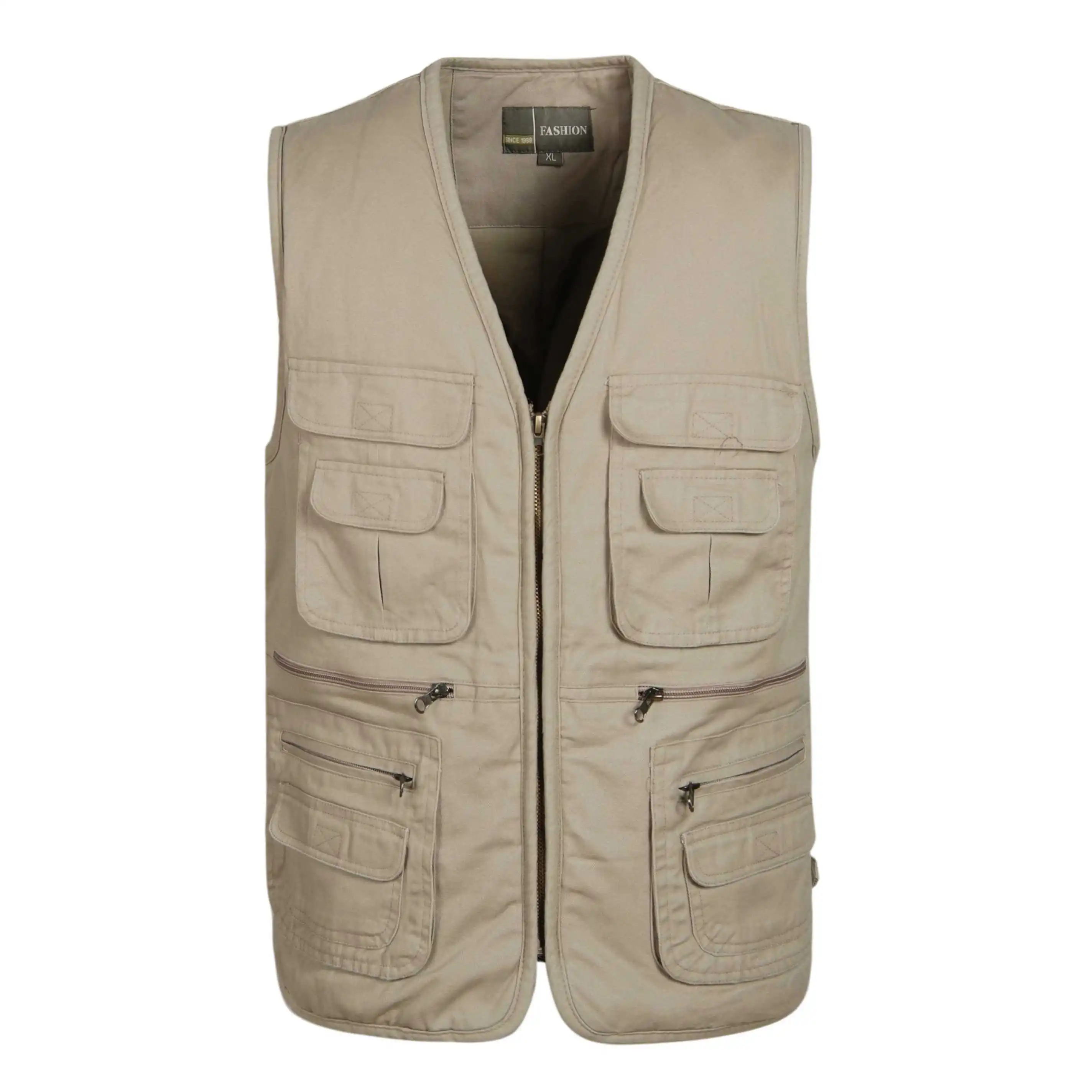 Plus Size XL 4XL Tactical Vest Men Casual Mesh Waistcoat Loose Multi pockets Collarless Mens