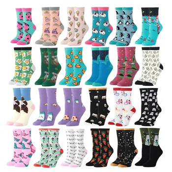 Cute Fashion Soft Novelty Cotton Women Socks Unicorn Duck Alien Dinosaur Colorful Cartoon Happy Kawaii Funny Socks For Girl Gift
