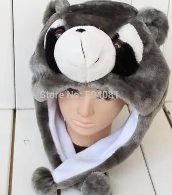 Promotion ! New WINTER Cartoon Animal Hat Fluffy Plush Cap Unisex best Novelty gift for boy girl friend With Ear Flap
