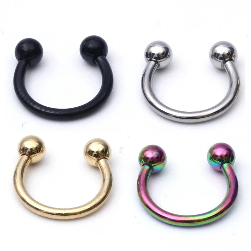 ZLDYOU Stainless Steel Circular Barbells Horseshoe Nose Lip Ring BCR
