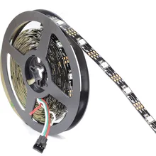WS2812B 5050 RGB Светодиодные ленты 5 м 150 300 светодиодный s 144 30 60 светодиодный/м прибор приемно-5 V