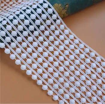 

15Yards 8Rows Hollow Pom Pom Ball Lace Trim Handmade Crafts DIY Lace Ribbon Scrapbooking Curtain Table Cloth Sewing Accessories