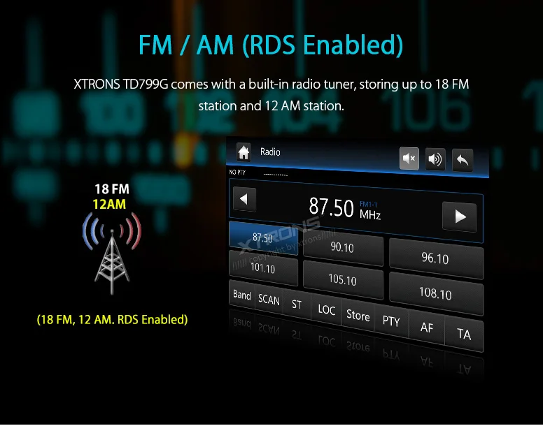Sale XTRONS Universal 6.95" HD Digital Touch Screen Double Din Car autoradio Stereo Radio DVD Player GPS Navigation SD USB SWC 1080P 7