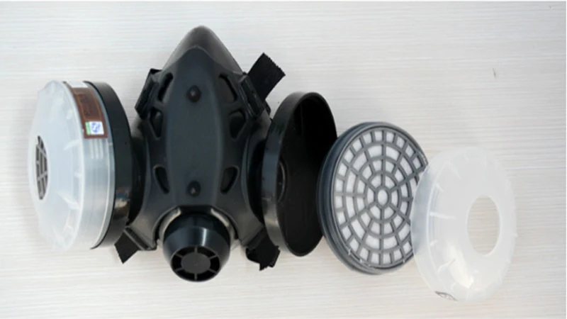 Jiean 9578 респиратор противогаз двойной банок силиконовые защитные маски от граффити пестицидов фильтр Маска