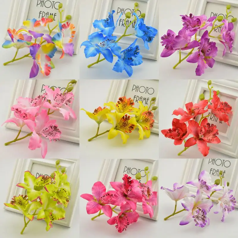 

1pcs Wedding Phalaenopsis Butterfly Moth Orchid Fake Orchids Flower for home Centerpieces Decorative Artificial Flowers