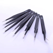 Mtssii дизайн ногтей изогнутые прямые нержавеющая сталь Tweezers Пинцет Стразы драгоценные камни декор черные пинцеты для ресниц антистатические