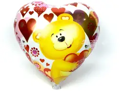 Медведь алюминиевая фольга Воздушные шары в форме сердца шар Свадебные украшения комнаты детские игрушки шар классические игрушки
