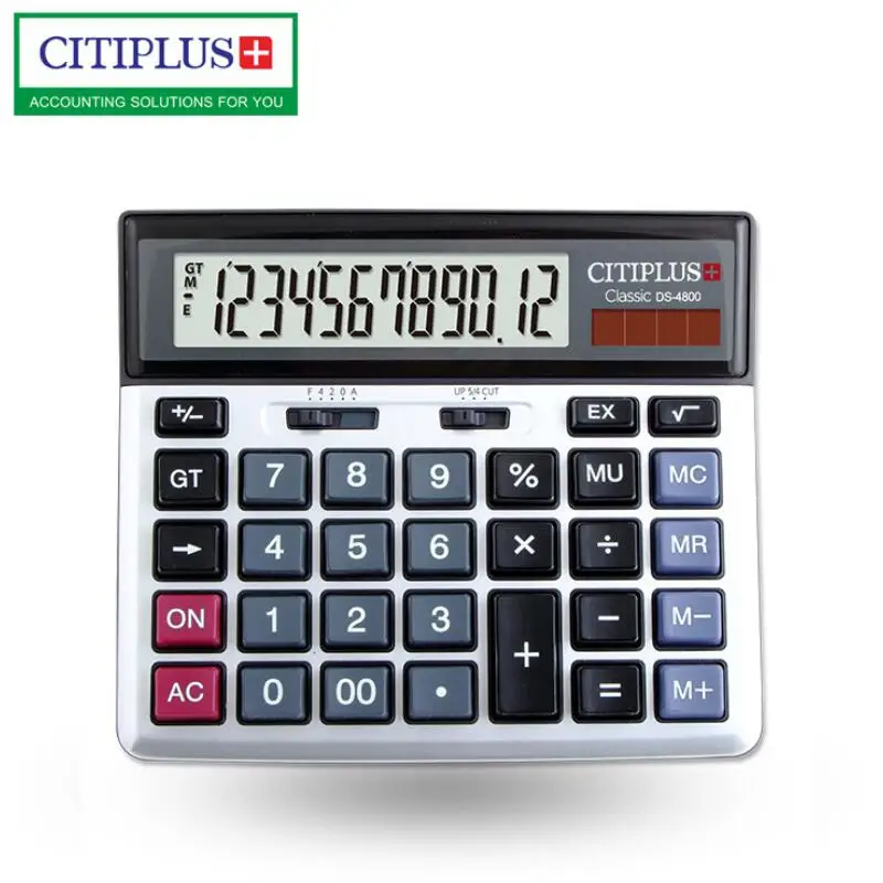 DS-4800 سطح المكتب السلطة المزدوجة 12 أرقام حاسبة الشمسية مكتب Calculadora الشركات الفردية التاجر المدرسة حاسبات