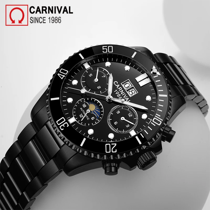 New 2018 Sport Carnival Designer Mechanical Automatic Watch Men Multifunction Waterproof Mens Watches Military Clock Submariner