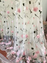 

1 Yard Beautiful 3D Floral Blossom Fabric Beige Soft Tulle Lace Fabric for Wedding Gowns, Summer Dress, Boho Wedding Dress