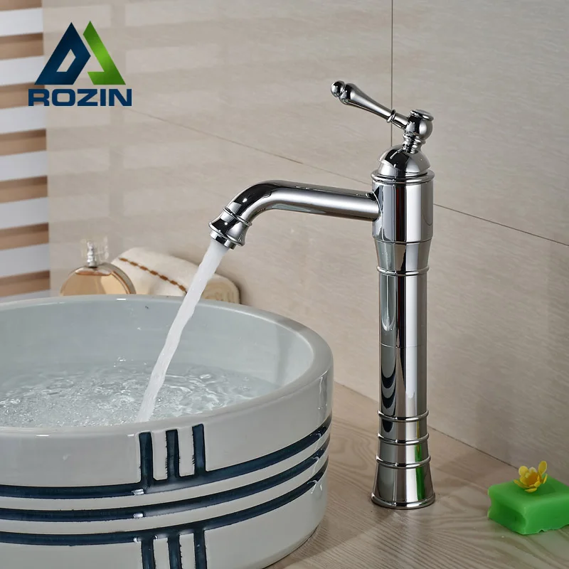 

Single Handle Bathroom Basin Vessel Sink Faucet Hot Cold Water Mixer Taps Chrome Finish One Hole
