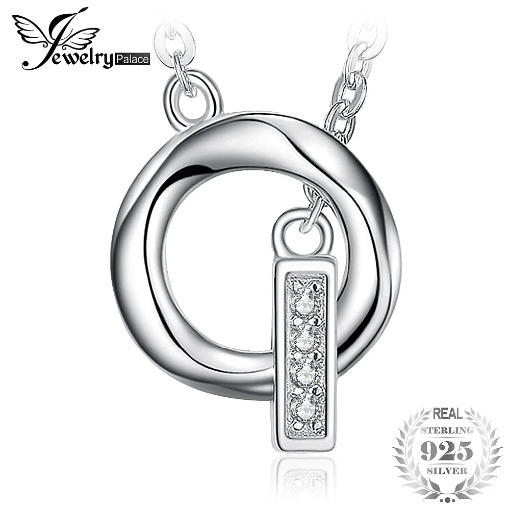 

JewelryPalace Round Shape Cubic Zirconia Pendant Necklace With 18 Inches 45cm Chain 925 Sterling Silver Gifts For Women New