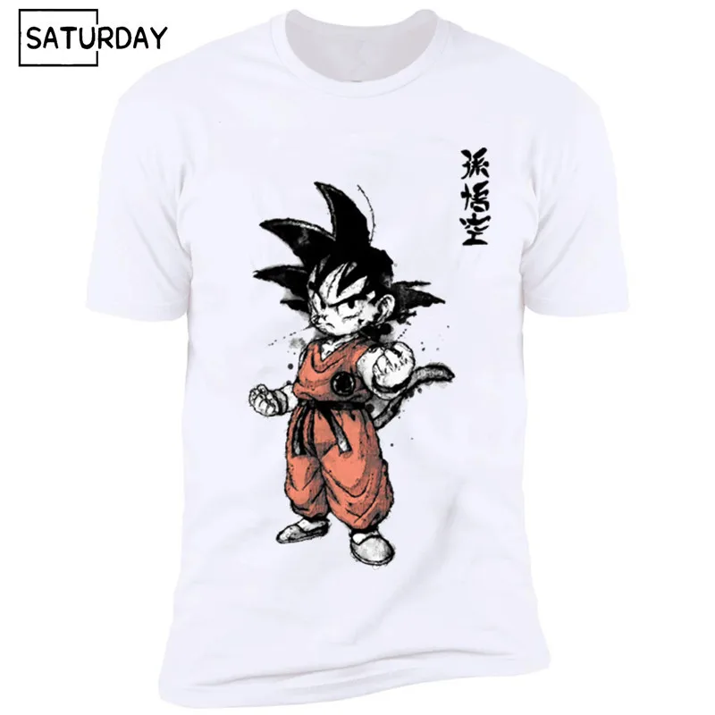 Dragon Ball Z футболка Goku с коротким рукавом и круглым вырезом летняя футболка сайан вежета harajuku брендовая одежда футболка - Цвет: TB223T