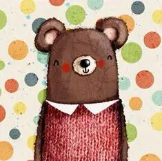 Кошка коала слон окрашенная вручную ткань окрашенная хлопковая ткань ручной работы для сумки мобильного телефона DIY цифровая печать ткань для шитья 12 см - Цвет: point bear