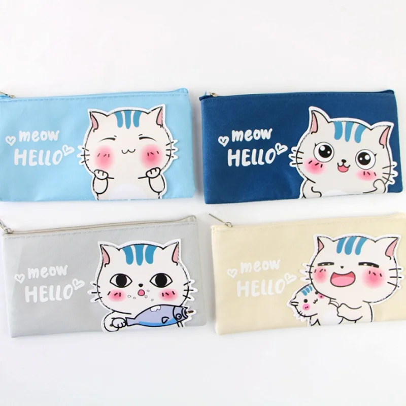 

1 Pcs Kawaii Lovely B6 Hello Meow Cat Pencil Case Stationery Bag Promotional Gift Stationery