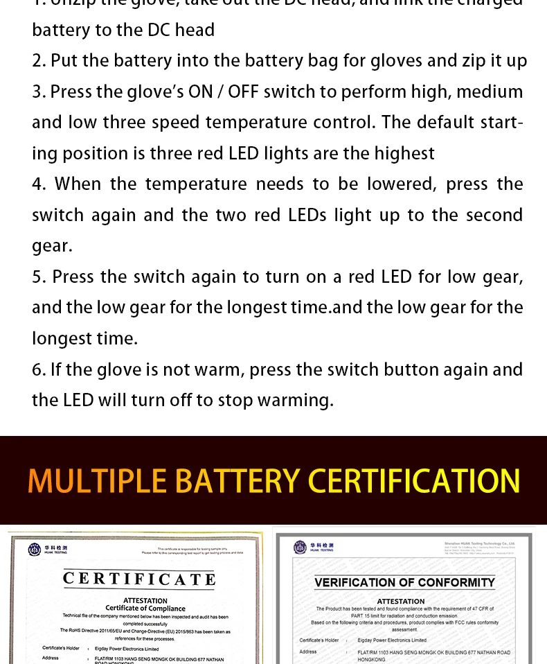 Спаситель красная перчатка с подогревом лайнер работает для зимней грелки 3 уровня управления 3-6 часов нагрева спорта на открытом воздухе 7,4 V 2200MAh батарея