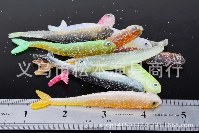 10Pcs/lot Silicone Soft Fishing Lure Crankbait Swimming Worms 89mm/3g Shad Fly Sea Fishing Rubber Maggots For Lake River Pesca