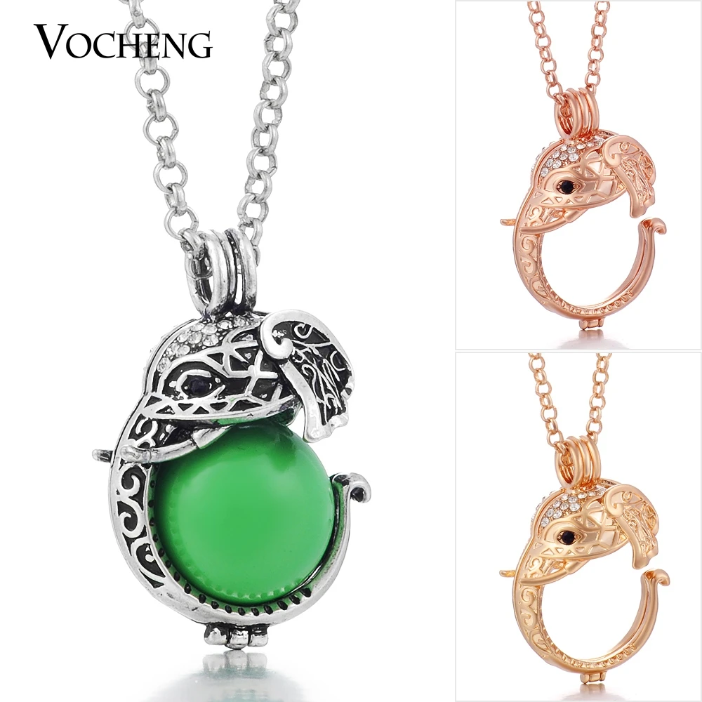

10pcs/lot Vocheng Angel Locket Animal Style Elephant Pendant Necklace with Stainless Steel Chain VA-089*10 Free Shipping