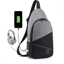 Новинка, USB зарядное устройство, для прослушивания музыки, маленький мини рюкзак, мужской, Повседневный, для путешествий, нагрудный пакет, мессенджеры, сумки на плечо для мужчин, сумка через плечо