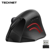 TeckNet Wireless Mouse 2.4GHz Nano Vertical Ergonomic Optical Mouse 3 Adjustable Levels 2000/1500/1000DPI 6 Buttons PC Computer