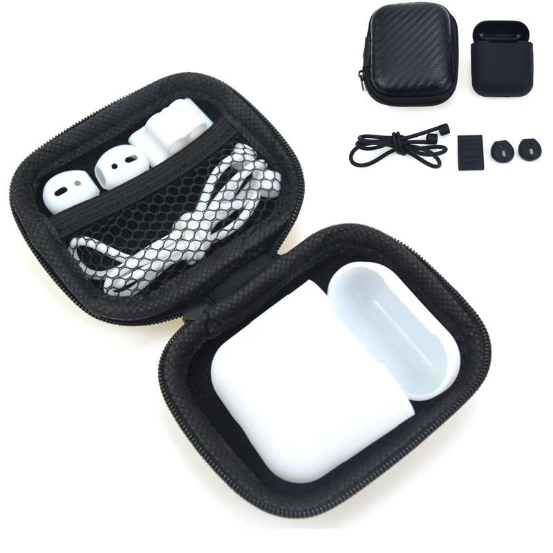 

Pack of 5 Accessories Silicone Case Cover Headphone Pouch Anti Lost Strap Holder Headset Carabiner Buckle for Apple AirPods Case