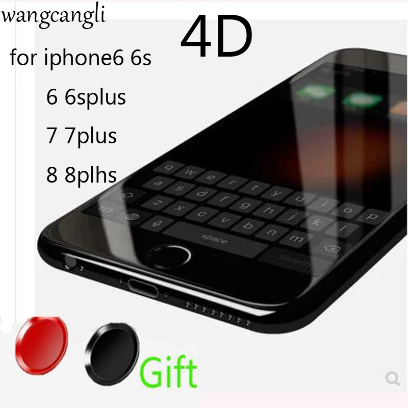 Закаленное стекло красного цвета 4D для iPhone 7 8 Plus полное покрытие (новый 3D)