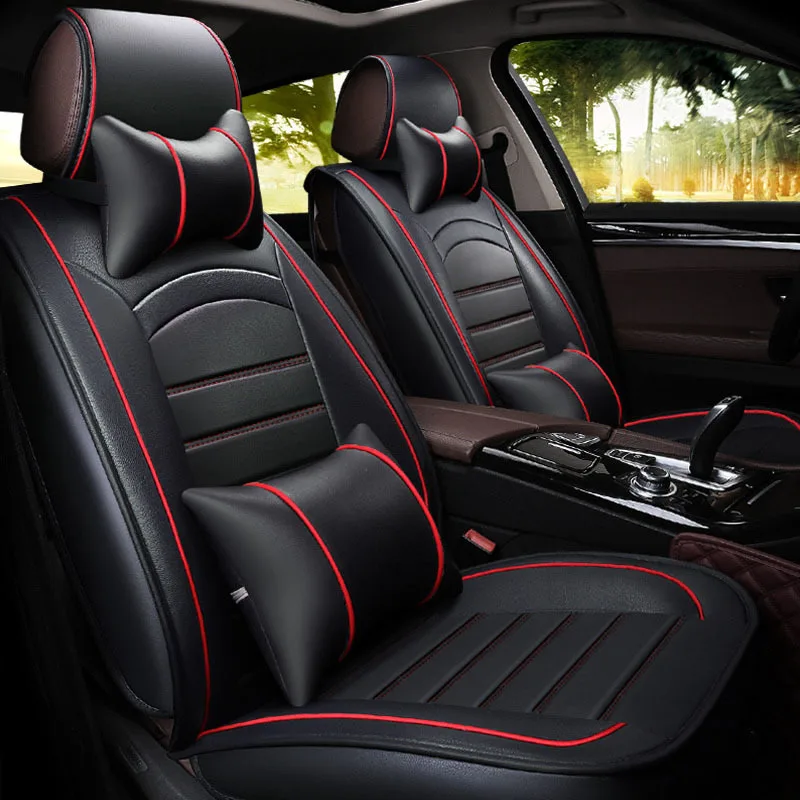 

KKYSYELVA 5-seater GM seat cover PU leather car front and rear seat cushion protector for most market models