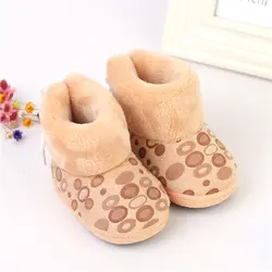 Детская зимняя обувь для новорожденных; флисовые зимние ботинки ботиночки для девочек и мальчиков; детская обувь принцессы; 4 цвета