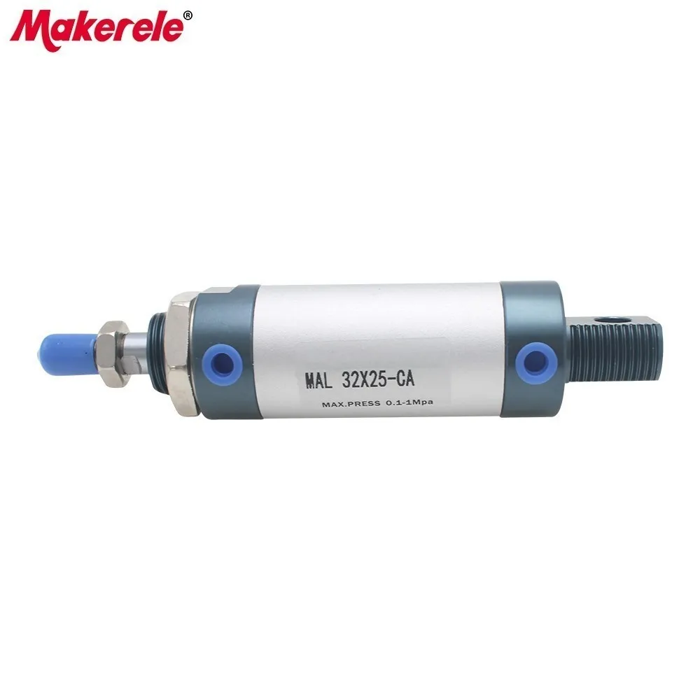 

Pneumatic Air Cylinder 32mm Bore 25 Stroke Double Acting Type Aluminum Alloy Cylinder Fishtailing Shape Cylinders MAL32-25-CA