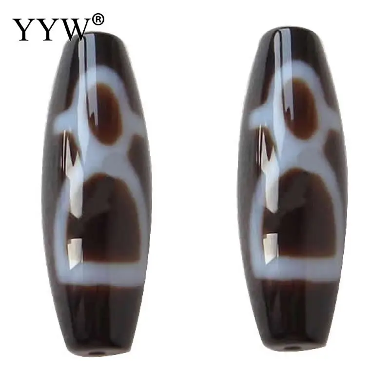 

1pcs Natural Tibetan Agates Dzi Beads Oval God of Wealth & Two Tone Grade AAA 13x39mm Natural Stone Beads for Jewelry Making