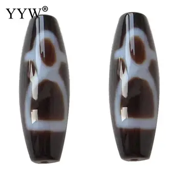 

1pcs Natural Tibetan Agates Dzi Beads Oval God of Wealth & Two Tone Grade AAA 13x39mm Natural Stone Beads for Jewelry Making