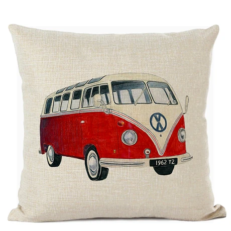 Customized Cushion Cover Scandinavian Umbrella Cushion Wedding Cotton Linen Printed Home Sofa Decor Bus White Almofada - Цвет: 07