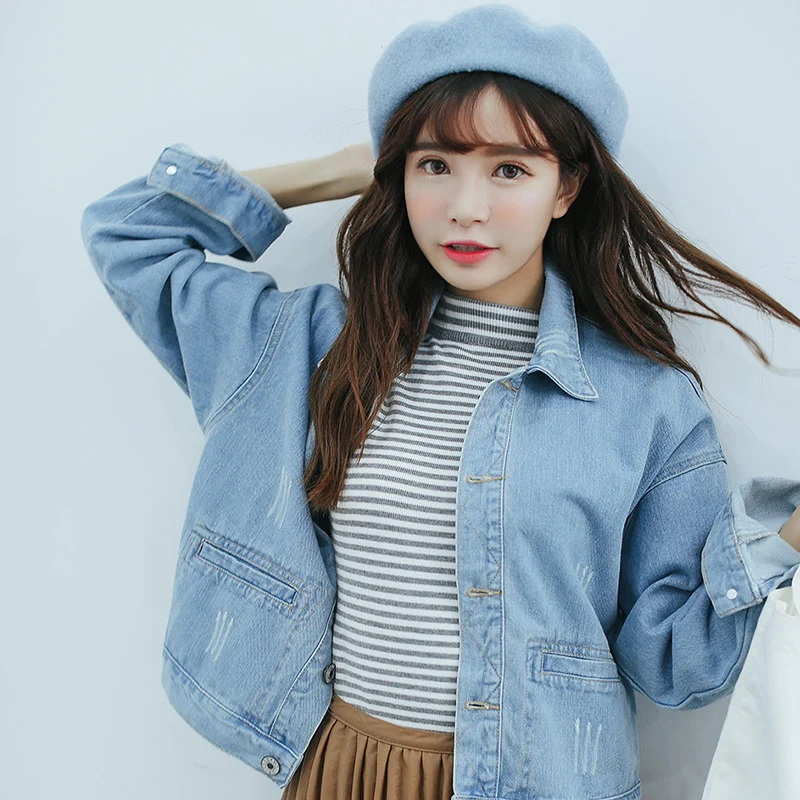 

women Korean ulzzang loose Harajuku BF style girls coat, denim jacket, ladies tops