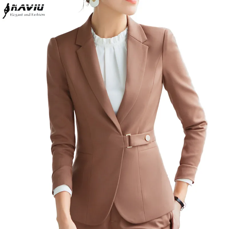 

Fashion temperament female jacket spring autumn 2018 new long sleeve Slim formal blazer office ladies plus size coat