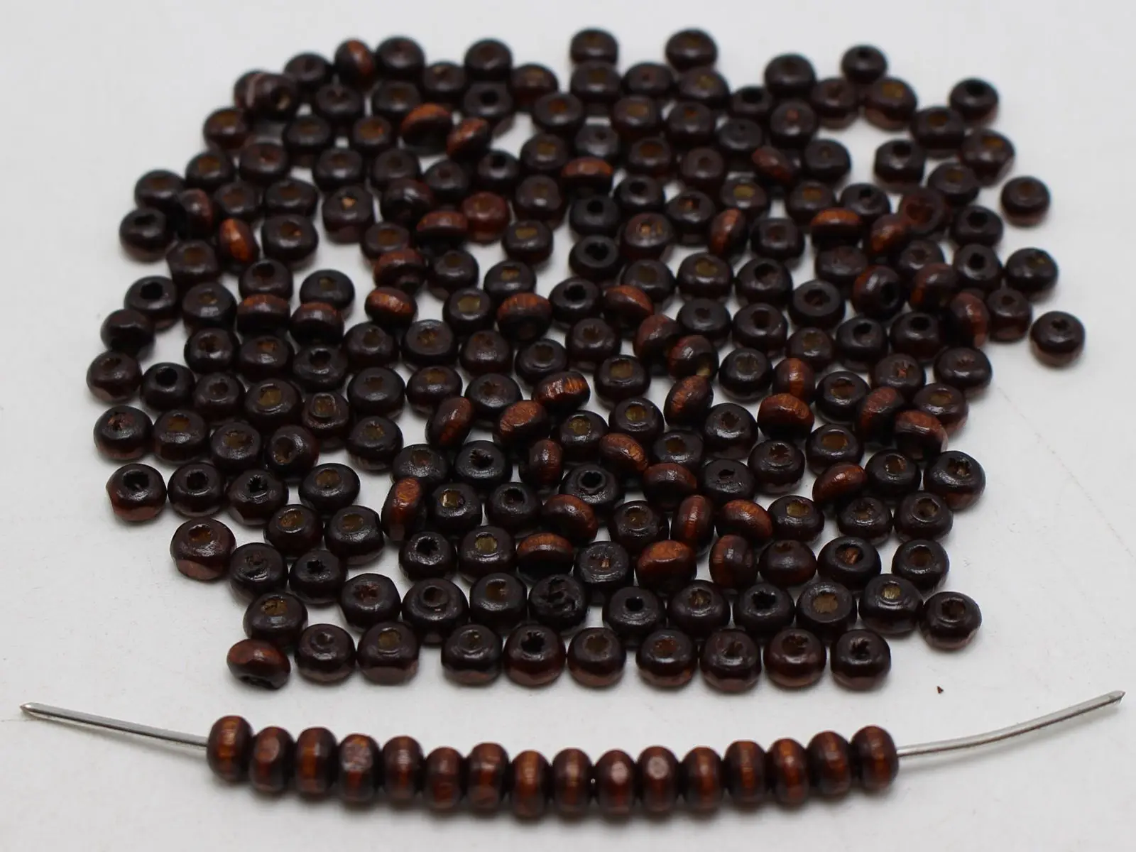 1000 коричневый 4 мм круглые деревянные семян Бусины~ деревянный Spacer Бусины
