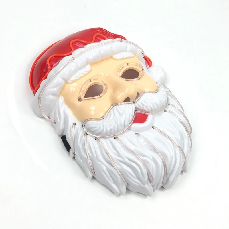 Рождественский светодиодный костюм для туши Санта-Клауса, вечерние светящиеся маски, светящиеся в темноте