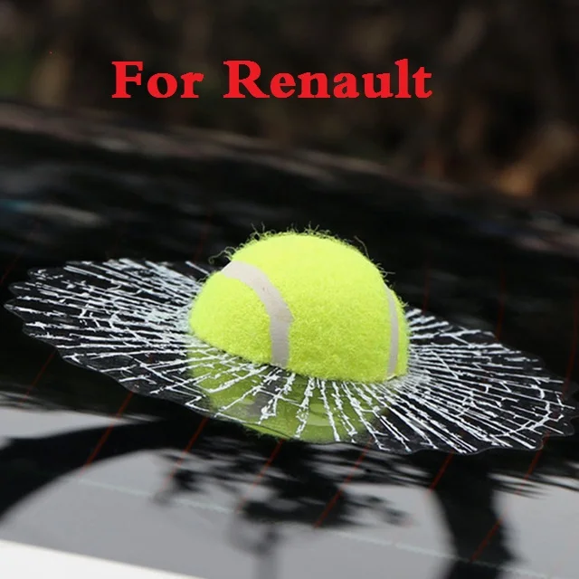 New Car-Styling Tennis Baseball 3D Hit The Glass Sticker Per Renault Sandero Rs Symbol Talisman Twingo Twizy Vel Satis Wind Zoe