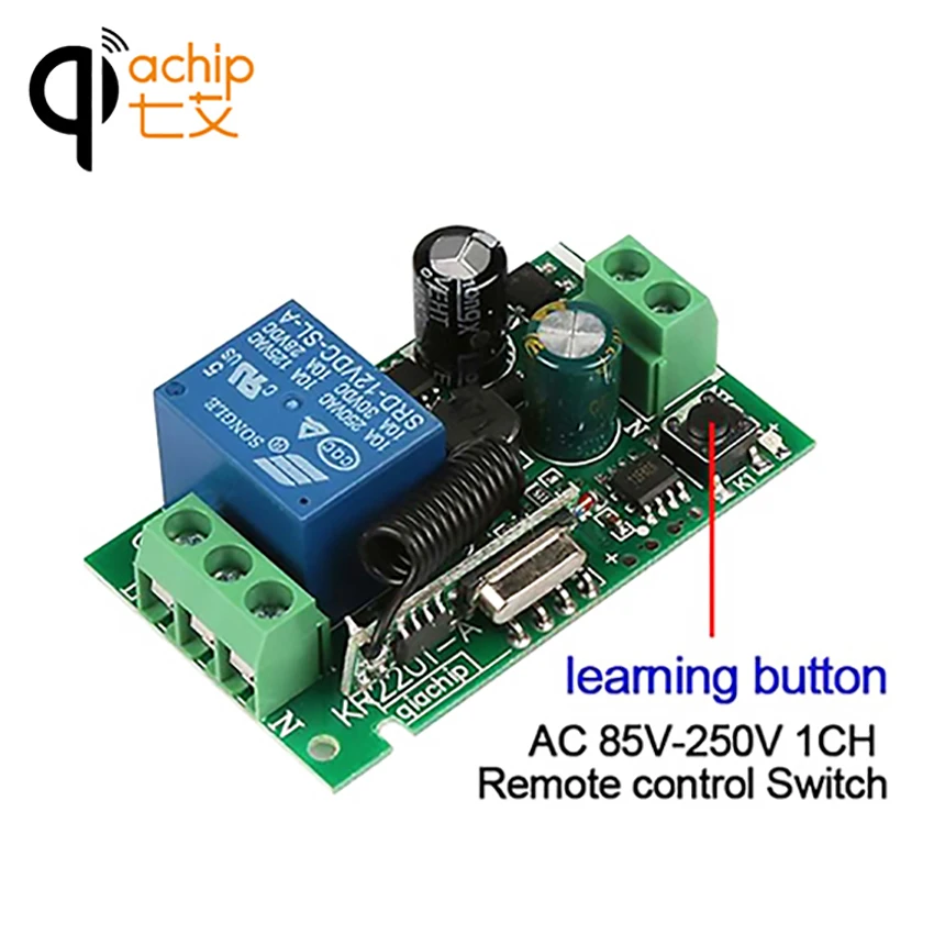 QIACHIP 433 мГц AC 220 В 1CH Беспроводной удаленного Управление реле приемника и RF Sticky 86