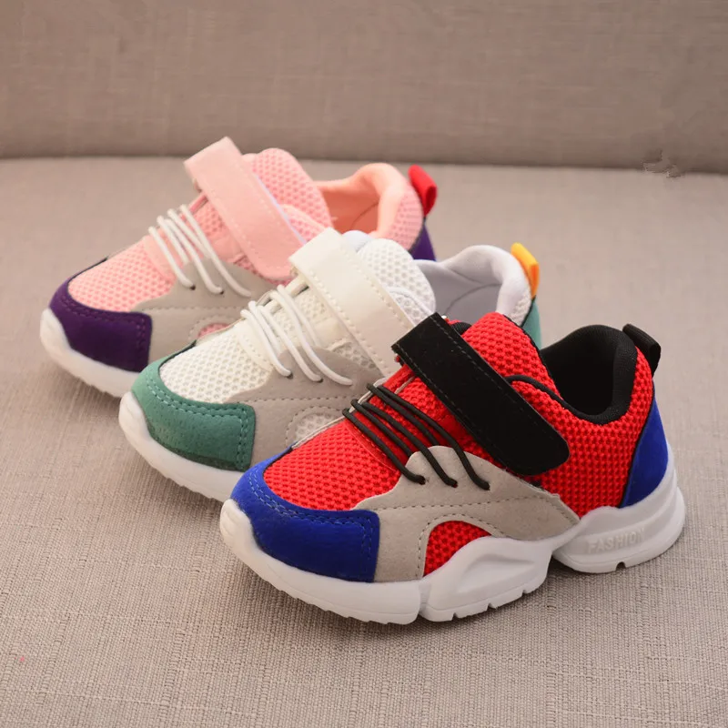 

2019 1 To 5 Years Old Baby Boys And Girls Sports Shoes Fashion Matching Color Non-Slip Soft Sole Casual Shoes Kids Sneakers